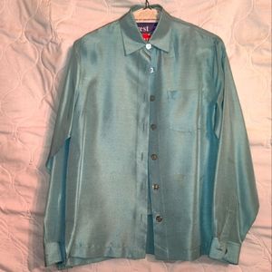 Baby blue silk shirt